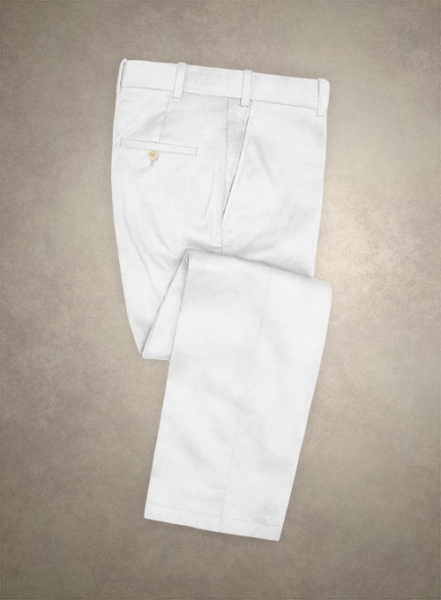 Italian White Cotton Stretch Pants