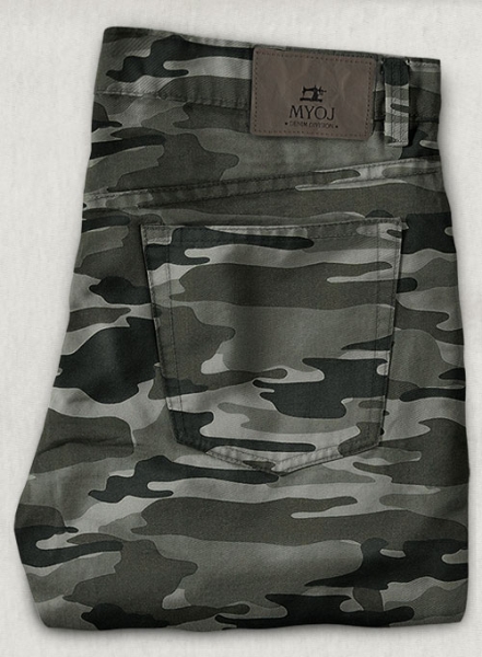 Gray Stretch Camo Jeans