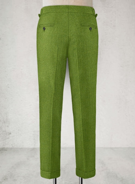 Melange Parrot Green Highland Tweed Trousers