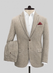 Vintage Herringbone Brown Tweed Suit