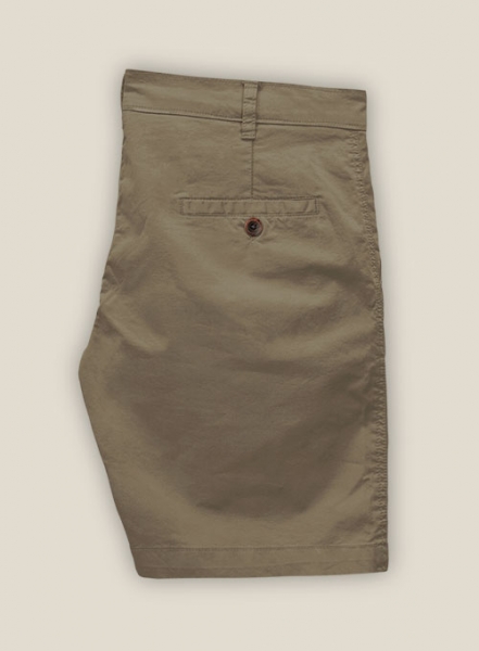 Earthy Brown Cotton Power Stretch Chino Shorts