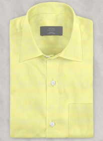 European Yellow Linen Shirt - Full Sleeves