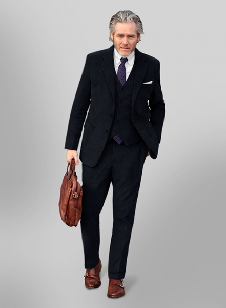 Navy Blue Corduroy Suit