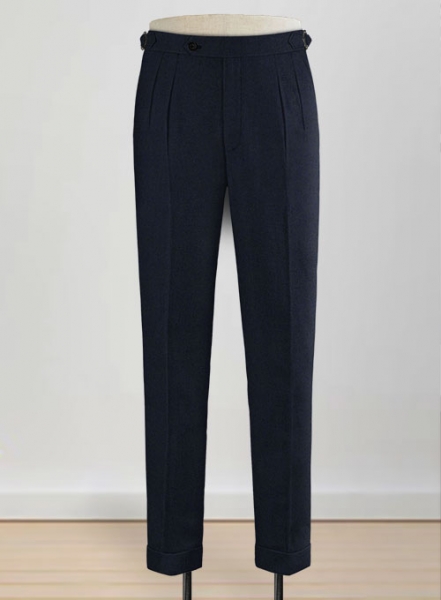 Light Weight Melange Dark Blue Highland Tweed Trousers