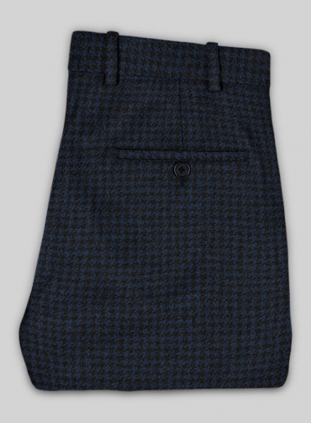 Houndstooth Dark Blue Tweed Pants