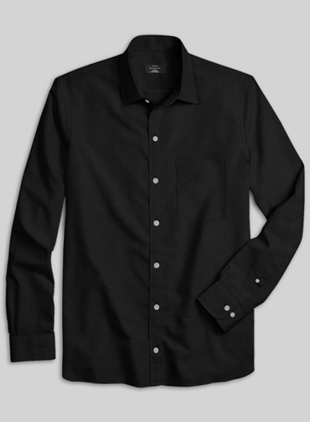 Giza Black Cotton Shirt - Full Sleeves