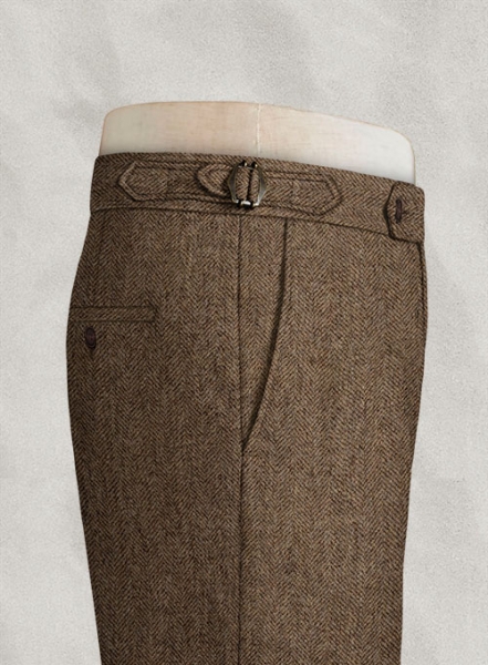 Rust Herringbone Highland Tweed Trousers