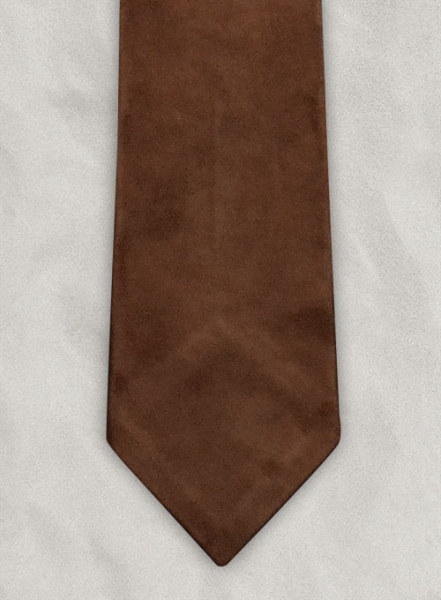 Soft Tan Brown Suede Leather Tie