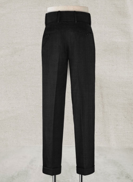 Napolean Stone Black Double Gurkha Wool Trousers