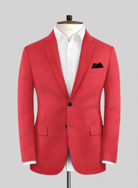 Scabal Scarlet Red Wool Suit