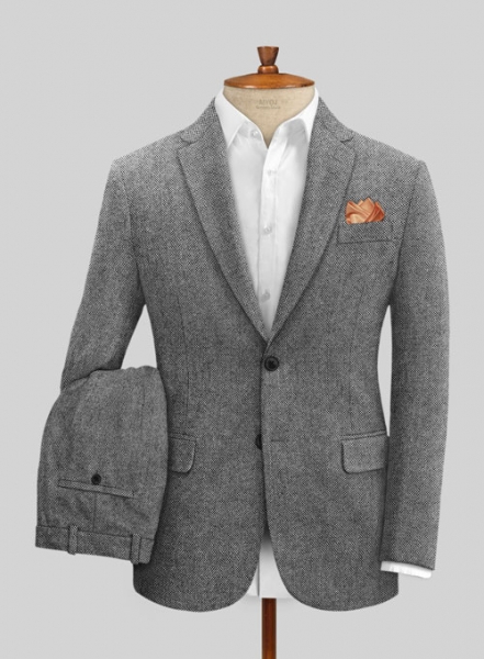 Light Weight Dark Gray Tweed Suit