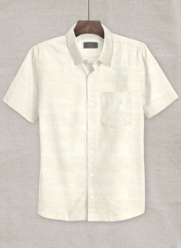 Dublin Cream Linen Shirt - Half Sleeves