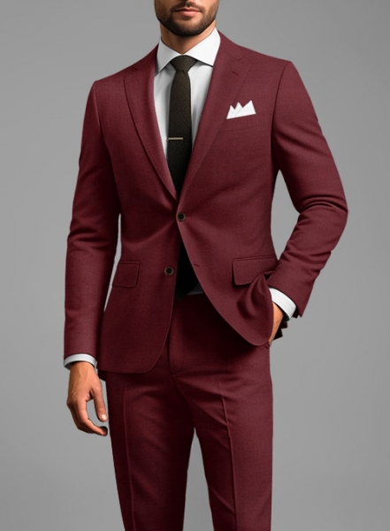 Scabal Maroon Wool Suit