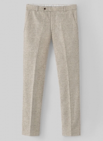 Vintage Herringbone Light Beige Tweed Pants