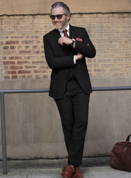 Black Flecks Donegal Tweed Suit