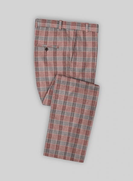 Solbiati Wine Checks Linen Pants