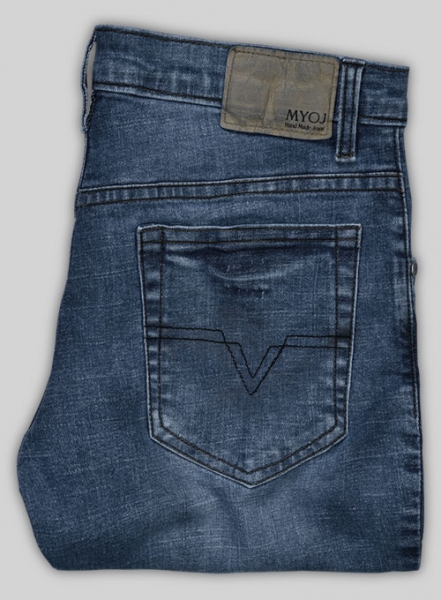 Marlin Blue Stretch Stone Wash Whisker Jeans - Look # 414