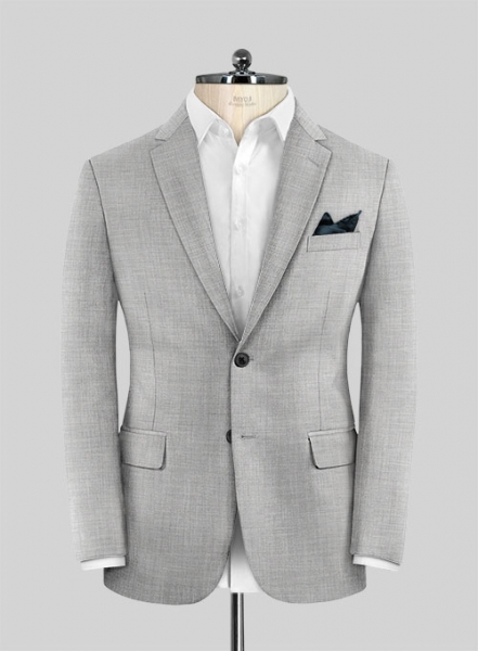 Stretch Light Gray Wool Suit