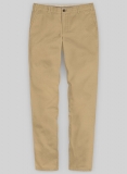 Khaki Feather Cotton Canvas Stretch Chino Pants