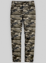 Beige Stretch Camo Jeans