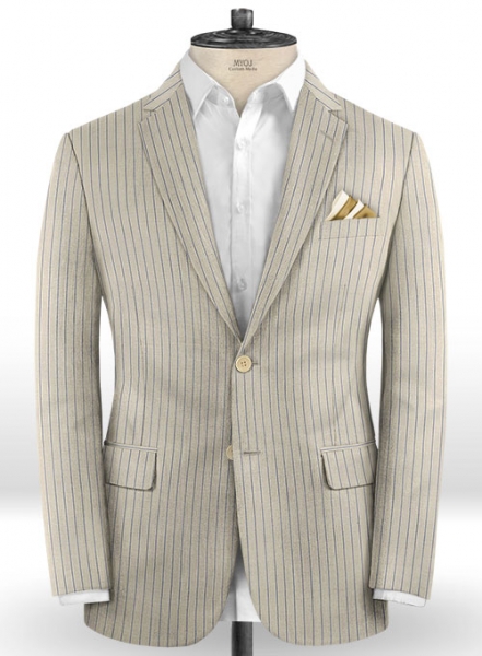 Napolean Stripo Fawn Wool Suit