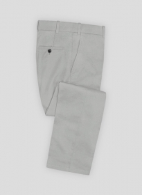 Light Gray Feather Cotton Canvas Stretch Pants