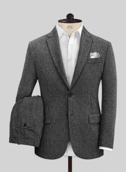 Vintage Gray Macro Weave Tweed Suit