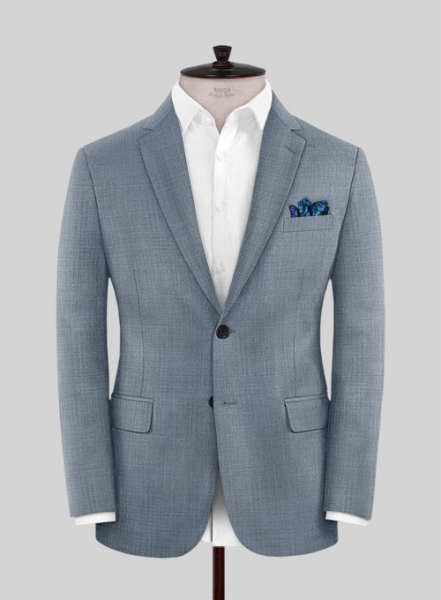 Napolean Powder Blue Sharkskin Wool Jacket