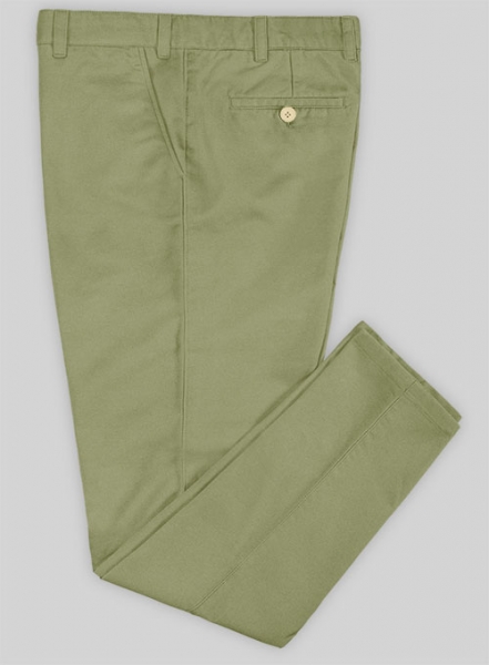 Stretch Summer Army Green Chino Pants