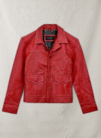 RED BRAD PITT FIGHT CLUB LEATHER JACKET - 42 Female