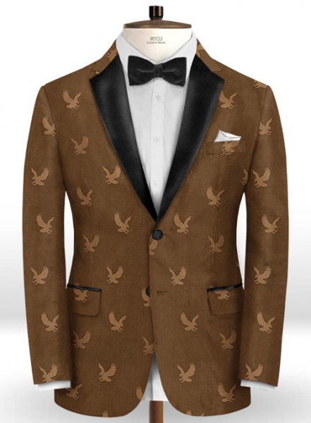 Eagle Dark Brown Wool Tuxedo Suit