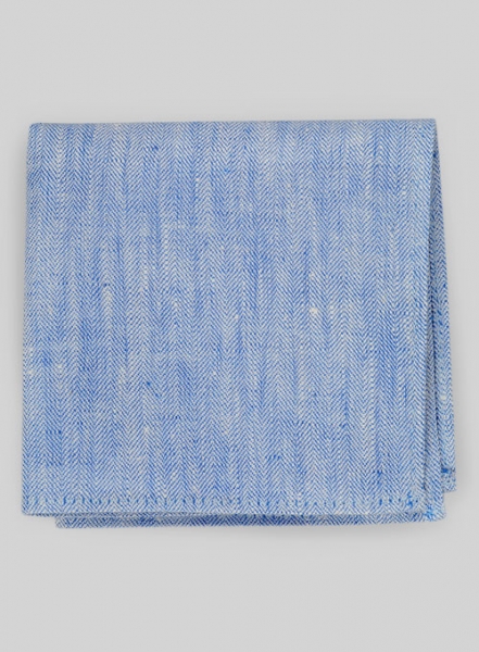 Italian Linen Pocket Square - Nile Blue