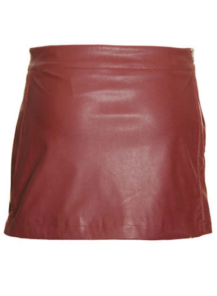 Zipper Leather Mini Skirt