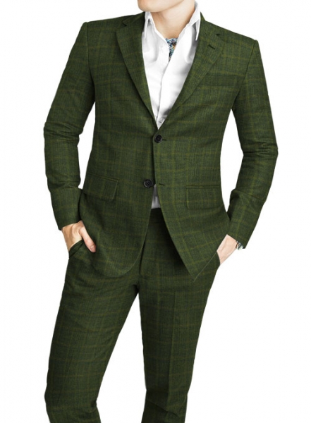 Vintage Milan Green Tweed Suit