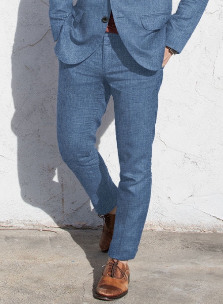 Solbiati Denim Light Blue Linen Pants