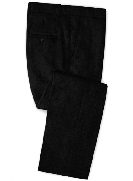 Pure Black Linen Suit