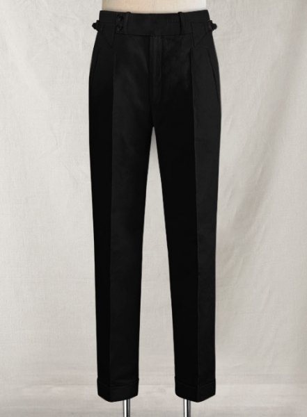 Safari Black Cotton Linen Heritage Trousers