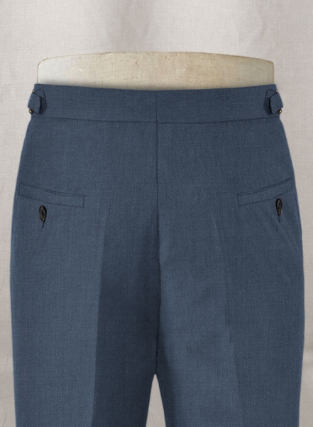 Napolean Stretch Space Blue Highland Wool Trousers