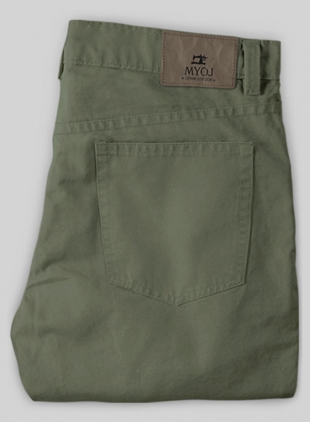 Stretch Summer Olive Green Chino Jeans