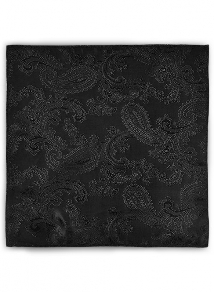 Paisley Pocket Square - Black