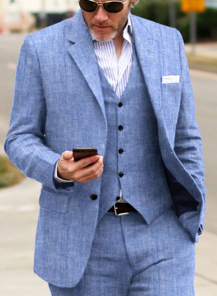 Italian Nile Blue Linen Jacket