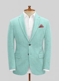 Melange Aqua Blue Tweed Jacket