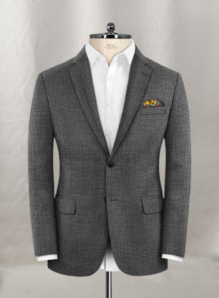 Dogtooth Wool Gray Suit