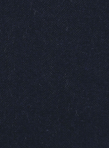 Deep Blue Herringbone Tweed Pants