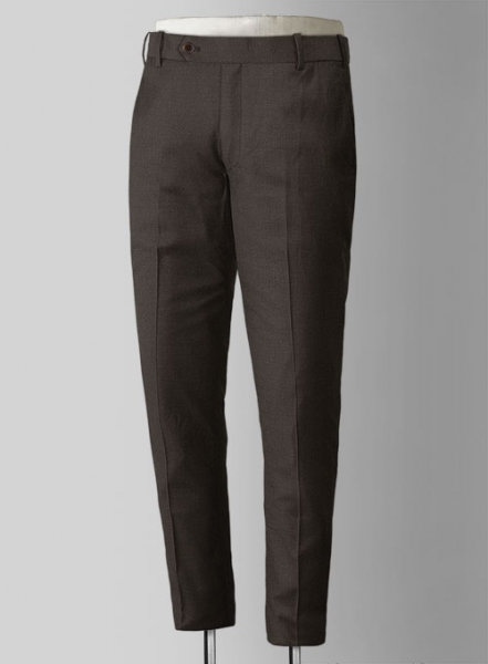 Worsted Dark Brown Wool Pants