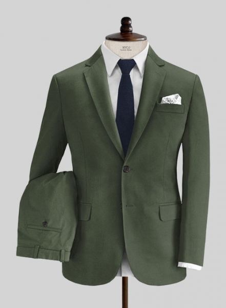 Caccioppoli Cotton Drill Green Suit