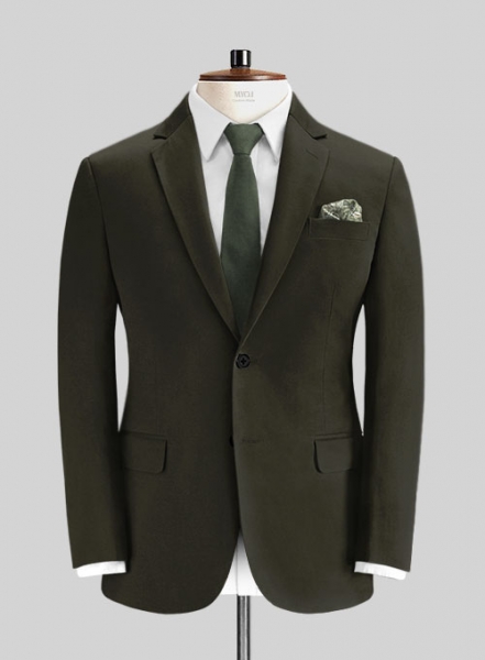 Dark Olive Green Chino Suit