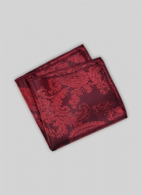 Paisley Pocket Square - Red