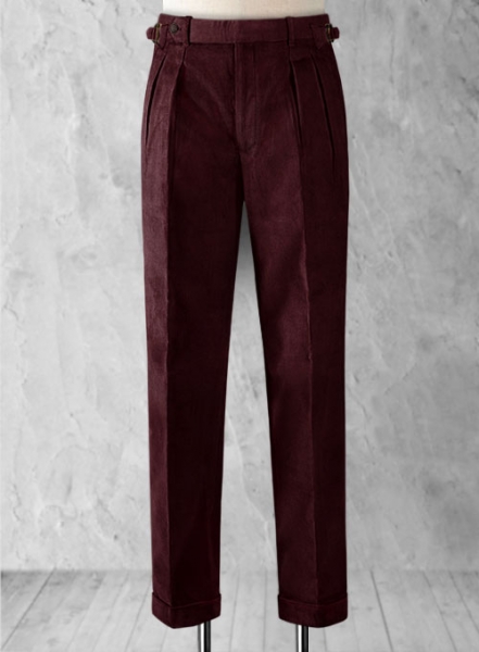 Wine Colonel Corduroy Trousers