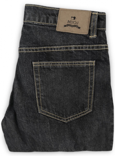 Cross Hatch Black Jeans - Hard Wash